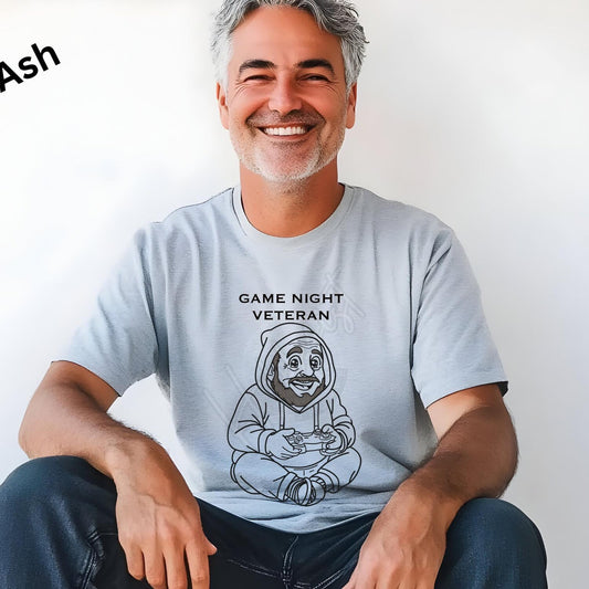 Game Night Veteran T-Shirt | Funny Video Gamer Tee | Cotton Cotton Tee For Gamers