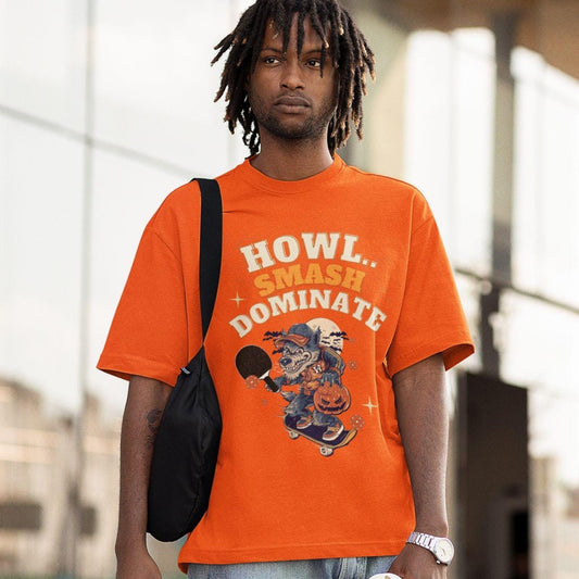 Howl Smash Dominate Pickleball T-Shirt – Wolf Halloween Design Tee, Funny Pickleball Gift, Sports Humor, Athletic Game Shirt Limited Edition