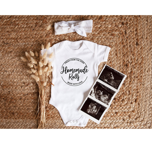 Homemade Rolls Onesie®, Cute Baby Bodysuit, Funny Thanksgiving Baby Onesie®, Cute Natural Fall Bodysuit, Funny Fall Baby Gift, Baby Clothes