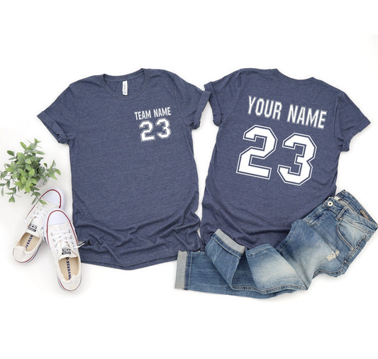 Custom Name and Back Number, Personalized Sports T Shirt, Sport Team Tee, Your Team Shirts, Personalized Custom Raglan, Toddler Name Shirts