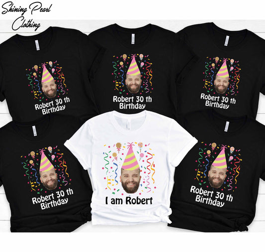 Funny Birthday Shirt, Birthday Photo Shirts, Matching Birthday Party Group Shirt, Custom Face Birthday Shirt, Custom Photo Shirt, Face Shirt