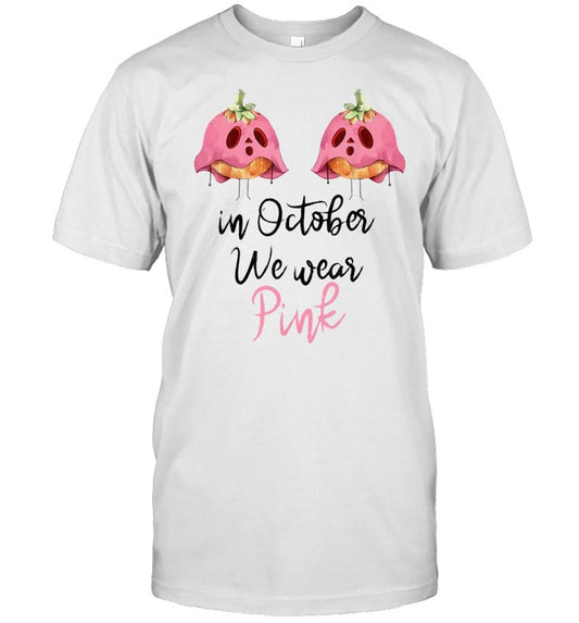 In October We Wear Pink Halloween Pink Pumpkin shirt