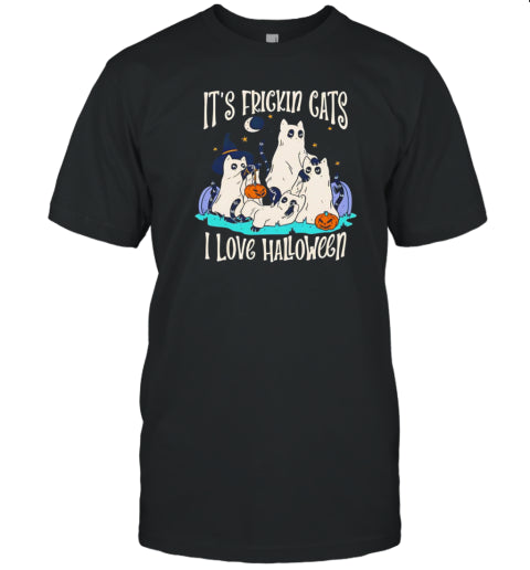 It&#39;S Frickin Cats I Like Halloween Retro T Shirt