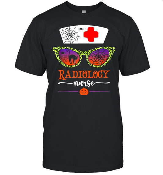 Jack O Lantern Leopard Pumpkin Nurse Halloween Sunglasses T shirt