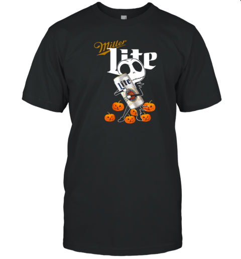 Jack Skellington Hug Miller Lite Halloween T Shirt