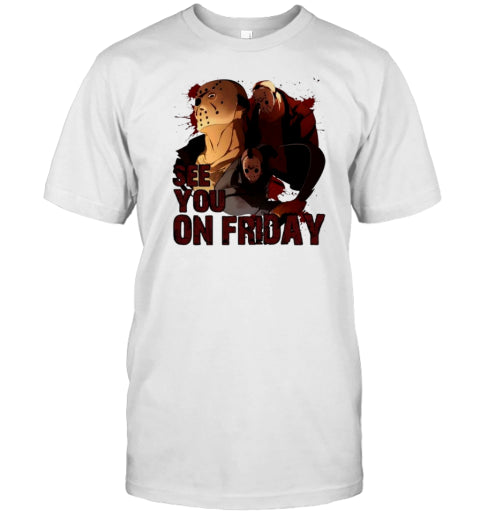 Jason See You On Friday Jason Halloween Horror Cartoon Design T Shirt
