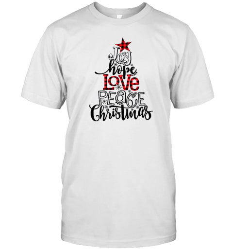 Joy Hope Love Peace Christmas Teacher T Shirt