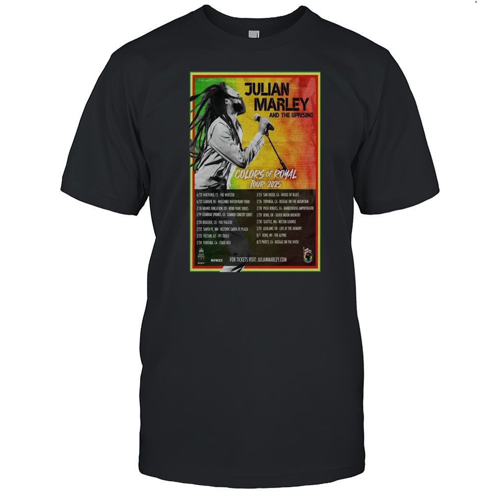 Julian Marley And The Uprising Colors Of Royal Tour 2025 T shirt