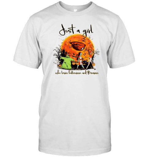 Just A Girl Who Love Halloween And Oregon State Beavers Football T Shirt