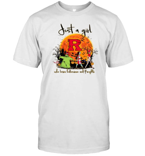 Just A Girl Who Love Halloween And Rutgers Scarlet Knights Football T Shirt