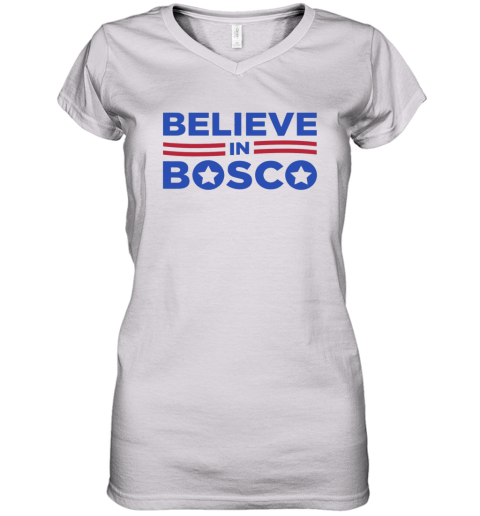 Believe In Bosco Football Women039S V Neck T Shirt