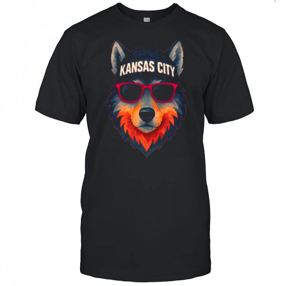 Kansas City Shirt, Wolf Shirt with Cool Beanie &amp; Shades shirt