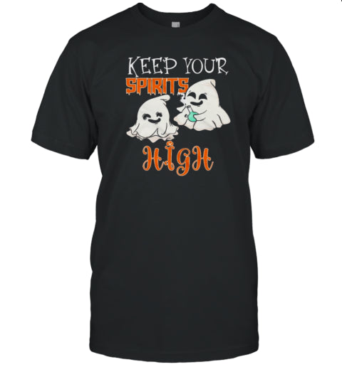 Keep Your Spirits High Ghost Weed Smoking Halloween T Shirt