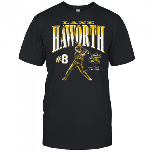 Lane Haworth #8 Wichita State Shockers baseball NCAA Division I Portrait Signature t shirt
