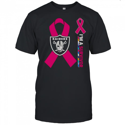 Las Vegas Raiders X Cancer Awareness I’m A Survivor T Shirt