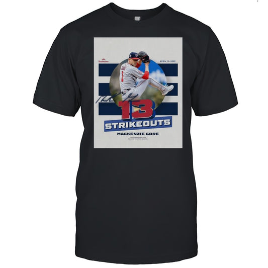 MacKenzie Gore Washington Nationals Strikeouts Ties Career High For Second Time This Season April 19 2025 Signature T shirt