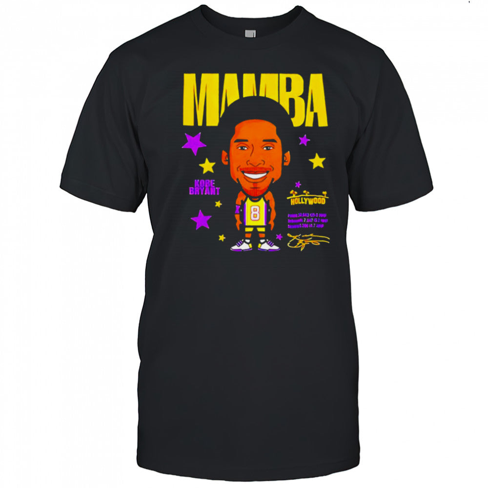 Mamba Kobe Bryant Los Angeles Lakers signature caricature shirt