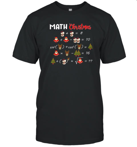 Math Christmas Teacher T Shirt