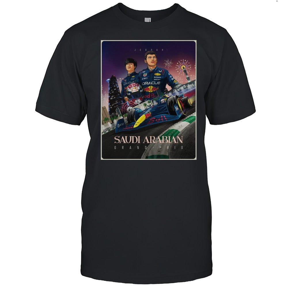 Max Verstappen And Yuki Tsunoda Jeddah F1 Saudi Arabian Grand Prix Red Bull Racing 2025 T shirt