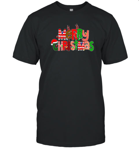 Merry Christmas With Rich Pattern Teacher T Shirt