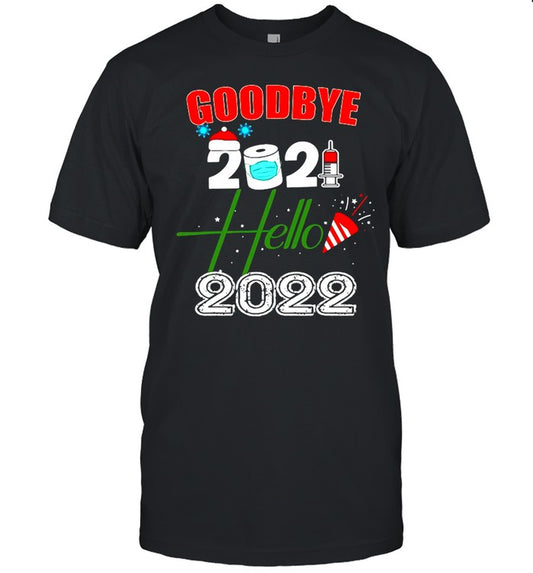 Merry New Years Pyjama Goodbye 2021 Hello 2022 T shirt