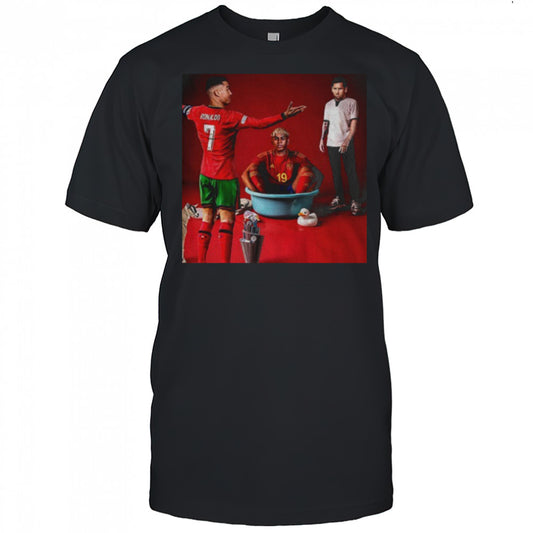 Messi vs Cristiano Ronaldo vs Lamine Yamal UEFA Champions League shirt