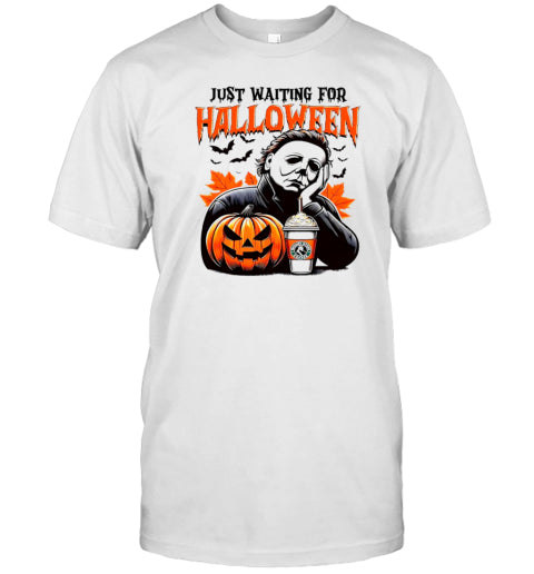 Michael Myers Just Waiting For Halloween T Shirt