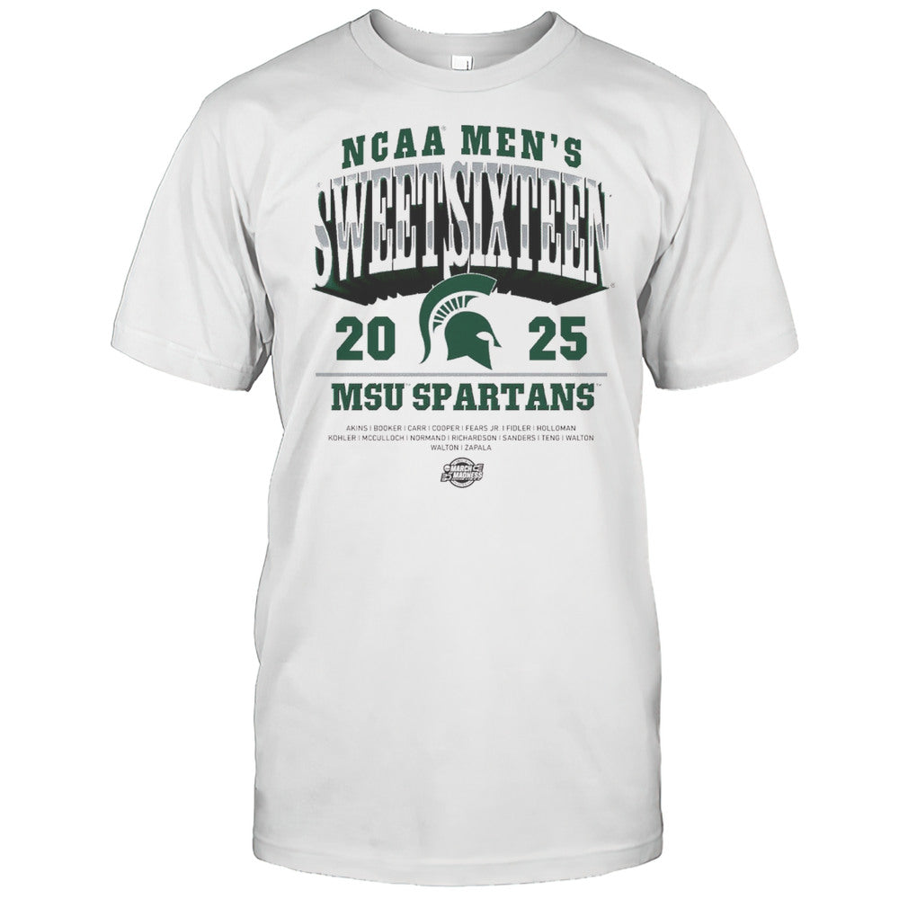 Michigan State Spartans 2025 NCAA Mens Basketball Sweet Sixteen March Madness Akins Booker Carri Cooper T shirt