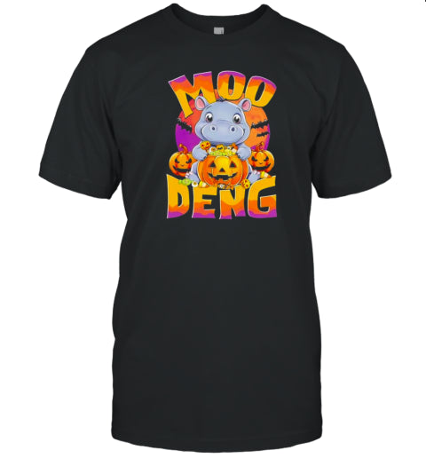 Moo Deng Cute Baby Pygmy Hippo Bouncy Pig In Thai Halloween T Shirt