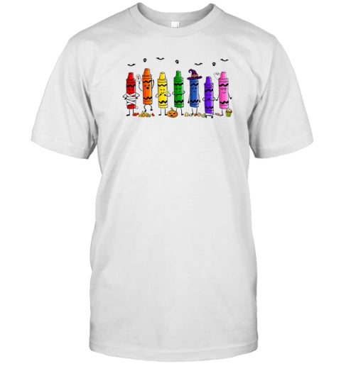 Mood Crayons Halloween Teacher T Shirt