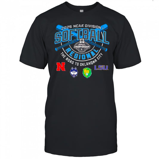Nebraska Huskies Southeastern Louisiana LSU NCAA Division I Softball Regional 2025 shirt