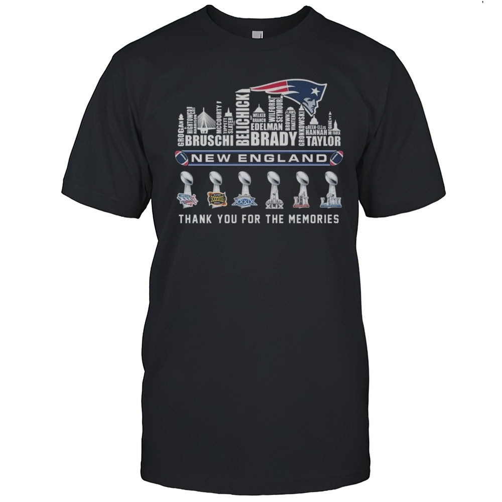 New England Patriots Thank You For The Memories 6x Cup Skylines Shirt