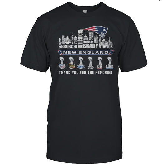 New England Patriots Thank You For The Memories 6x Cup Skylines Shirt
