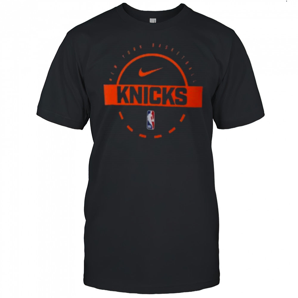 New York Knicks Nike Black Authentic T Shirt