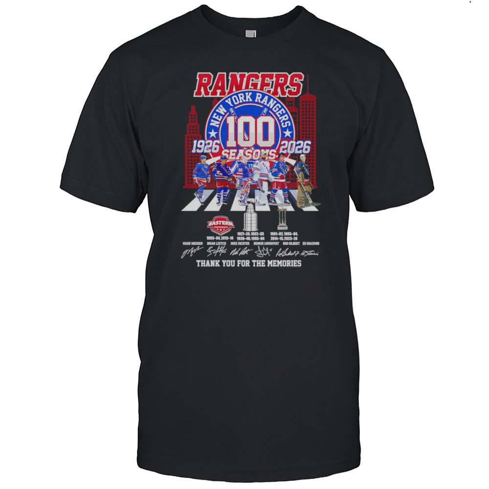 New York Rangers 100 Seasons 1926 2026 Abbey Road Thank You For The Memories Shirt