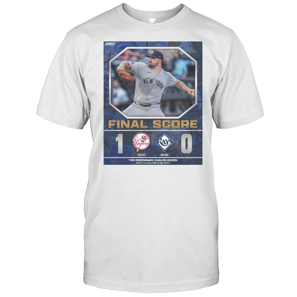 New York Yankees Vs Tampa Bay Rays Final Score 1  0 Top Performer Carlos Rodn Poster T shirt