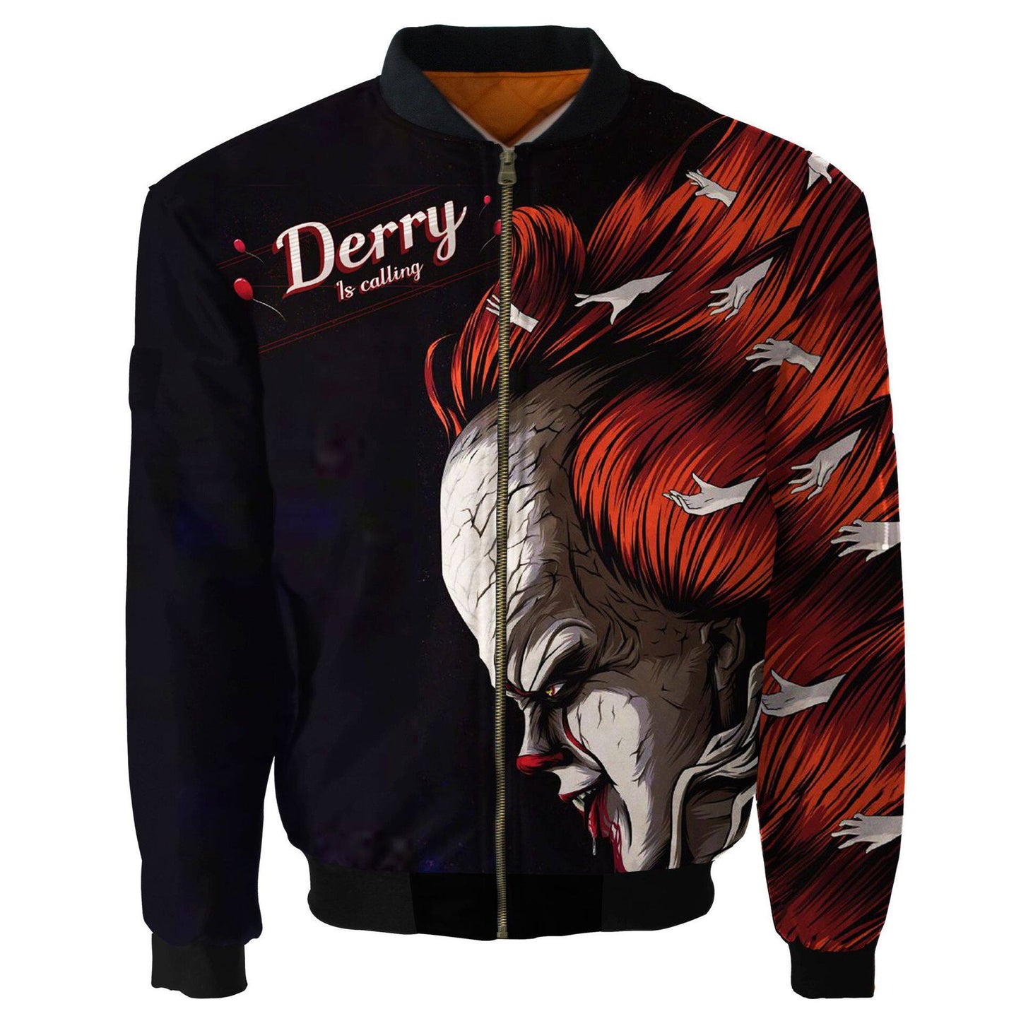 Customize It Derry Is Calling Bomber Jacket Air Force One Flight Jacket Mas081 Zipper