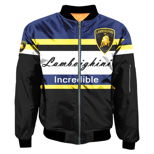 Customize Lamborghini Bomber Jacket Air Force One Flight Jacket Mas077 Zipper