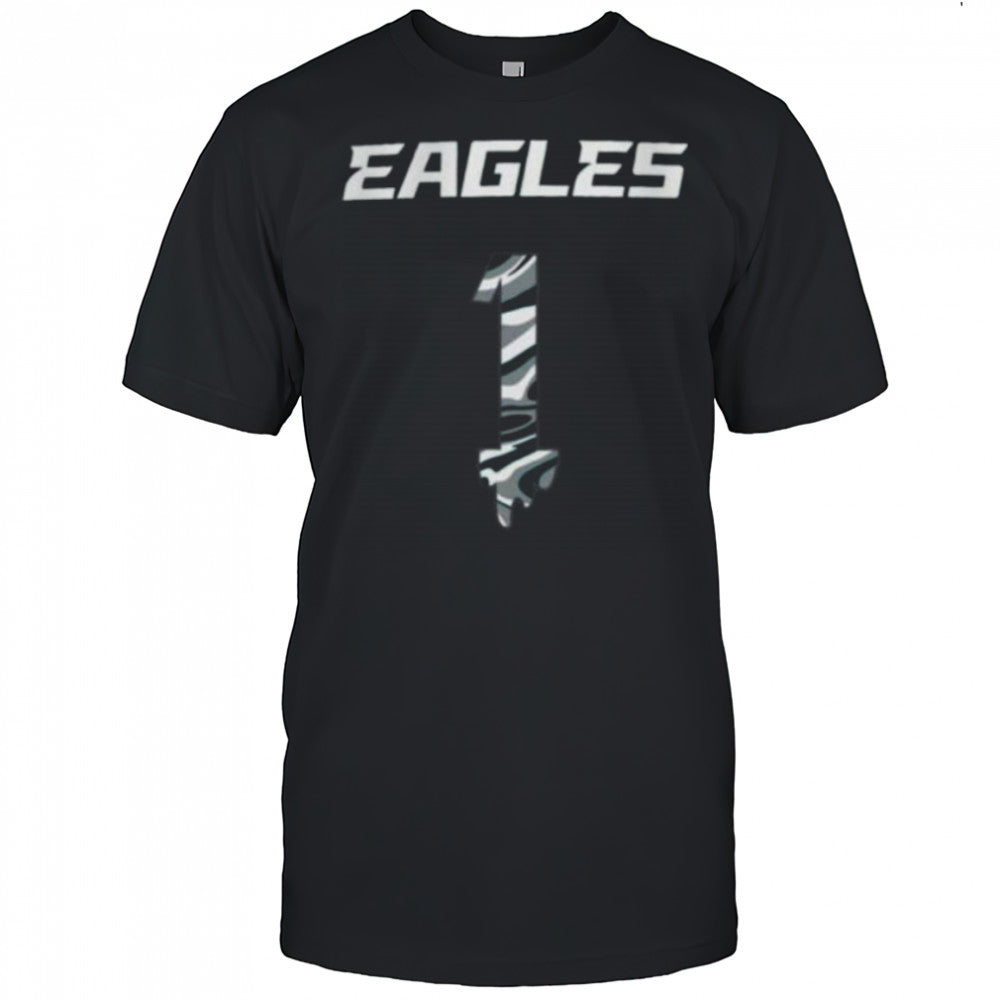 NFL Team Apparel Little Kids’ Philadelphia Eagles Jalen Hurts #1 Drip Pacific Green Shirt