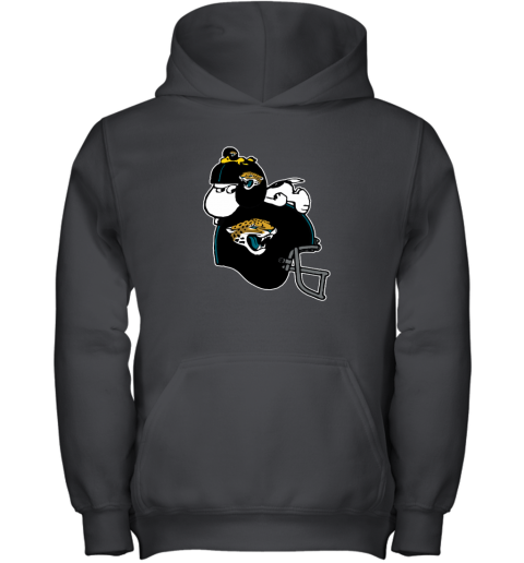 The Snoopy And Woodstock Resting On Jacksonville Jaguars Helmet Youth Hoodie