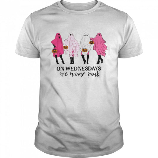On Wednesday We Wear Pink Ghost Halloween T Shirt