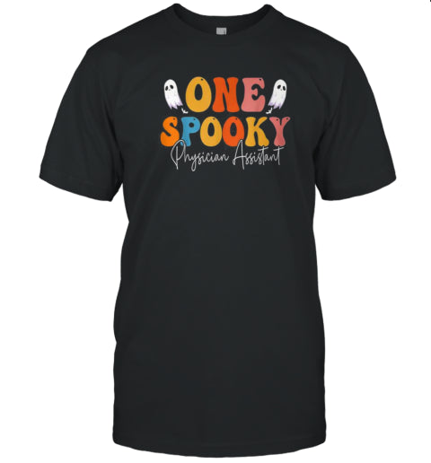 One Spooky Physician Assistant Groovy Ghost Halloween T Shirt
