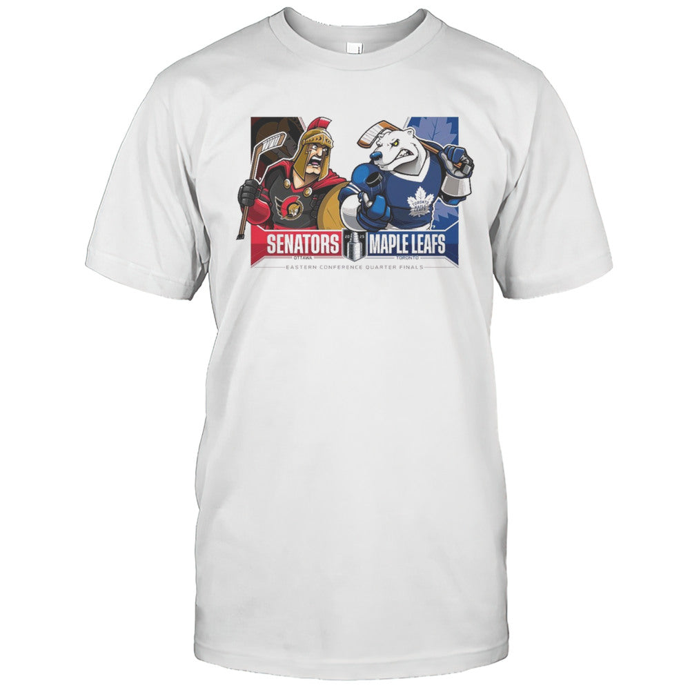 Ottawa Senators Vs Toronto Maple Leafs 2025 Stanley Cup Playoffs Western Conference Quarter Finals Mascot T shirt