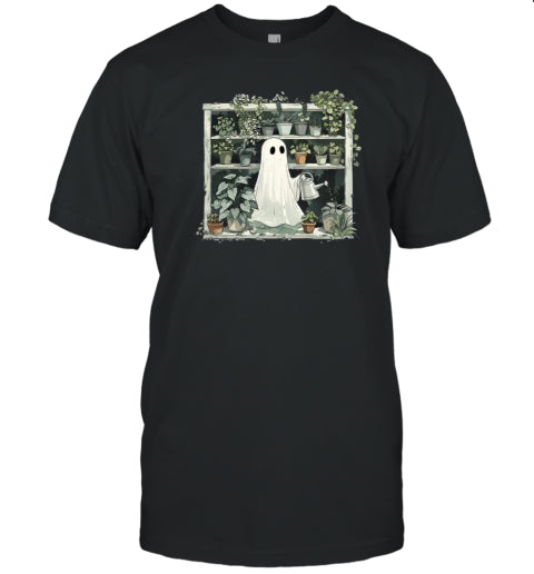 Plant Ghost Halloween Plant Lady Ghost Spooky Gardener T Shirt