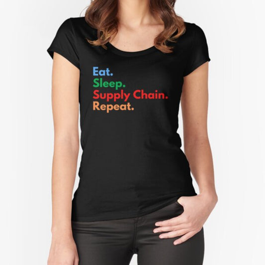 Eat. Sleep. Supply Chain. Repeat. Fitted Scoop T-Shirt for Sale by Eat-SleepRepeat