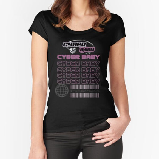 Cyber Baby Y2K Design Fitted Scoop T-Shirt for Sale by Origin-of-heart