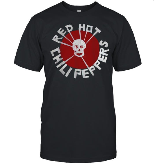 Red Hot Rock band Chilis Peppers Flea Skull T Shirt