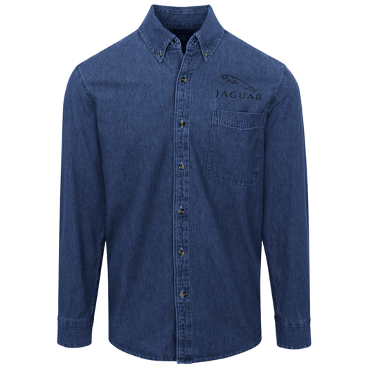 Jaguar Logo Button Denim Shirt For Men And Women