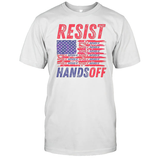 Resist Hands Off Anti Trump American Flag Shirt