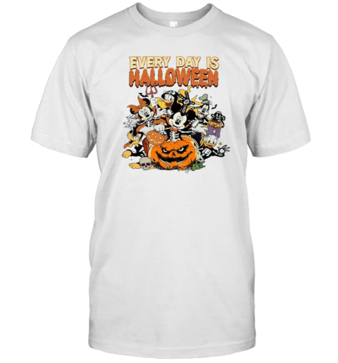 Retro Mickey And Friends Skeleton Halloween , Disney Every Day Is Halloween T Shirt